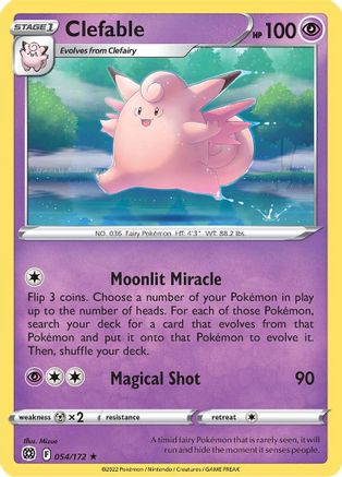 Clefable 54/172 - SWSH09 Brilliant Stars Reverse Holofoil - Poke-Collect