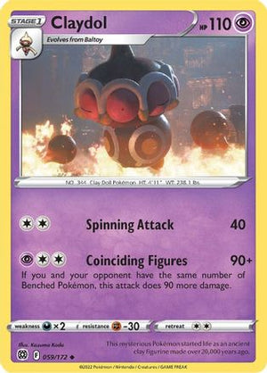 Claydol 59/172 - SWSH09 Brilliant Stars Reverse Holofoil - Poke-Collect