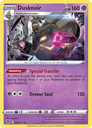 Dusknoir 62/172 - SWSH09 Brilliant Stars Reverse Holofoil - Poke-Collect