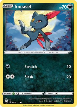 Sneasel 86/172 - Brilliant Stars Reverse Holofoil - Poke-Collect