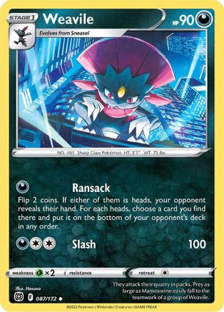 Weavile 87/172 - Brilliant Stars Reverse Holofoil - Poke-Collect