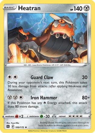 Heatran 100/172 - SWSH09 Brilliant Stars Reverse Holofoil - Poke-Collect