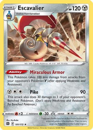 Escavalier 101/172 - SWSH09 Brilliant Stars Reverse Holofoil - Poke-Collect