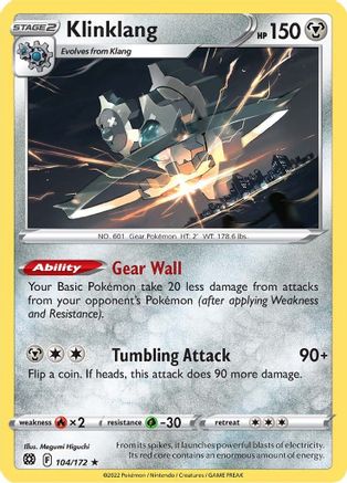 Klinklang 104/172 - SWSH09 Brilliant Stars Reverse Holofoil - Poke-Collect