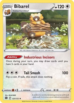 Bibarel 121/172 - SWSH09 Brilliant Stars Holofoil - Poke-Collect