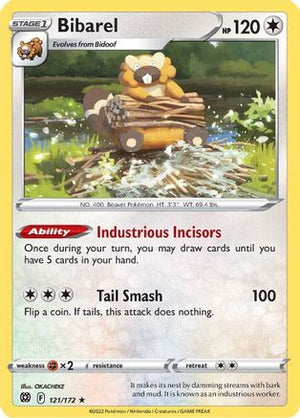 Bibarel 121/172 - SWSH09 Brilliant Stars Reverse Holofoil - Poke-Collect