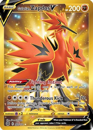 Galarian Zapdos V (Secret) 182/172 - SWSH09 Brilliant Stars Holofoil - Poke-Collect