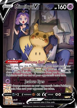 Mimikyu V TG16/30 - Brilliant Stars Trainer Gallery Holofoil - Poke-Collect