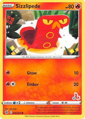 Sizzlipede - 046/264 (#17 Cinderace Stamped) 46 - Battle Academy 2022 - Poke-Collect