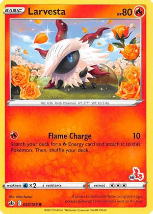 Larvesta - 023/198 (#36 Cinderace Stamped) 23 - Battle Academy 2022 - Poke-Collect