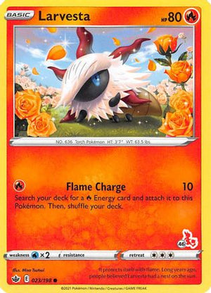 Larvesta - 023/198 (#46 Cinderace Stamped) 23 - Battle Academy 2022 - Poke-Collect