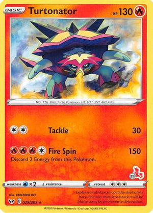 Turtonator - 029/202 (#39 Cinderace Stamped) 29 - Battle Academy 2022 - Poke-Collect