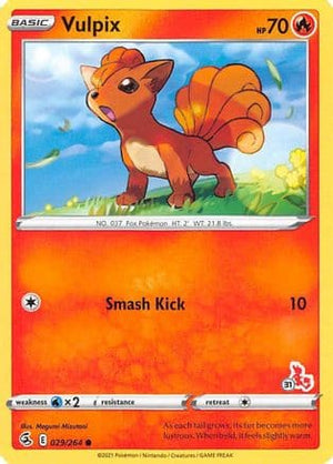 Vulpix - 029/264 (#31 Cinderace Stamped) 29 - Battle Academy 2022