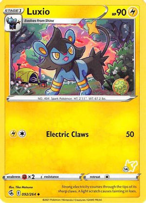 Luxio - 092/264 (#14 Pikachu Stamped) 92 - Battle Academy 2022 - Poke-Collect