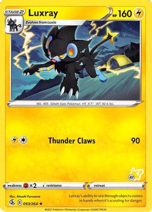 Luxray - 096/264 (#47 Pikachu Stamped) 93 - Battle Academy 2022 - Poke-Collect