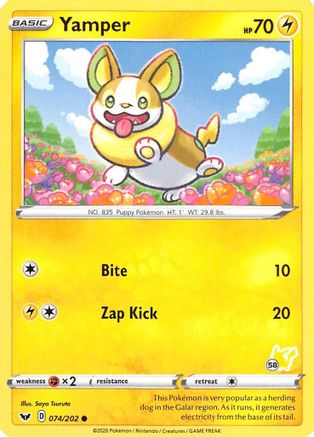 Yamper - 074/202 (#58 Pikachu Stamped) 74 - Battle Academy 2022 - Poke-Collect