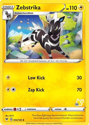 Zebstrika - 054/185 (#25 Pikachu Stamped) 54 - Battle Academy 2022 - Poke-Collect