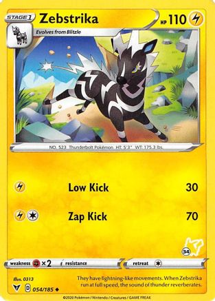 Zebstrika - 054/185 (#34 Pikachu Stamped) 54 - Battle Academy 2022 - Poke-Collect