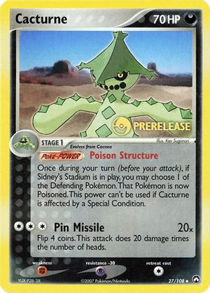 Cacturne - 27/108 (Prerelease Promo) 27 - Miscellaneous Cards & Products