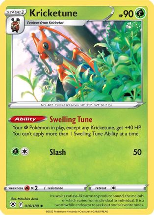 Kricketune 10/189 - SWSH10 Astral Radiance Reverse Holofoil - Poke-Collect