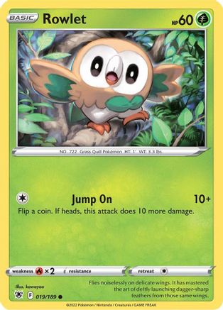 Rowlet 19/189 - SWSH10 Astral Radiance Reverse Holofoil - Poke-Collect