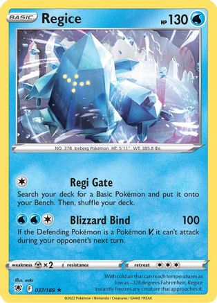 Regice 37/189 - Astral Radiance Reverse Holofoil - Poke-Collect