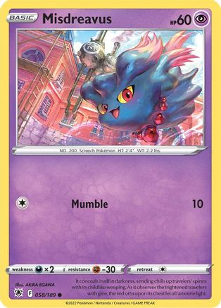 Misdreavus 58/189 - SWSH10 Astral Radiance - Poke-Collect