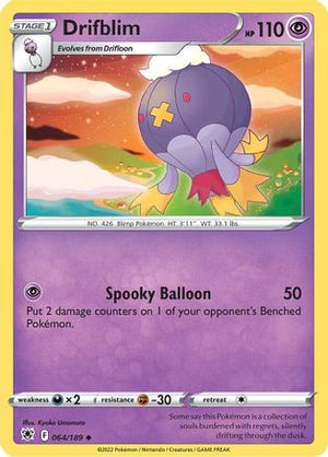 Drifblim 64/189 - SWSH10 Astral Radiance Reverse Holofoil - Poke-Collect