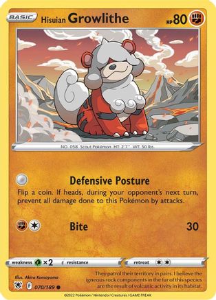 Hisuian Growlithe 70/189 - SWSH10 Astral Radiance - Poke-Collect