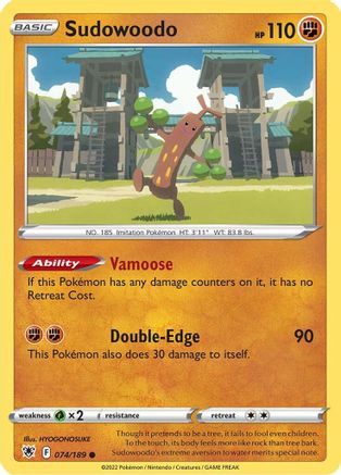 Sudowoodo 74/189 - Astral Radiance Reverse Holofoil - Poke-Collect