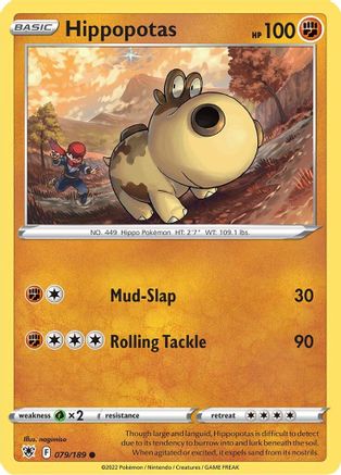 Hippopotas 79/189 - SWSH10 Astral Radiance Reverse Holofoil - Poke-Collect