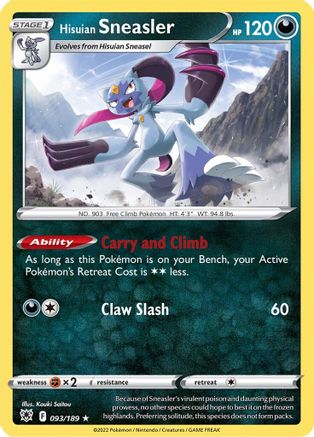 Hisuian Sneasler 93/189 - SWSH10 Astral Radiance Reverse Holofoil - Poke-Collect