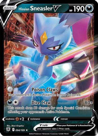 Hisuian Sneasler V 94/189 - SWSH10 Astral Radiance Holofoil - Poke-Collect