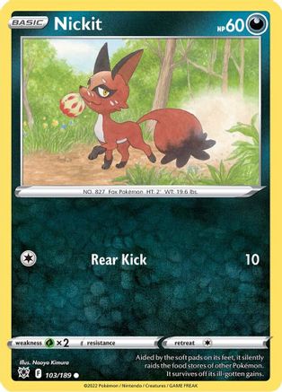 Nickit 103/189 - SWSH10 Astral Radiance Reverse Holofoil - Poke-Collect