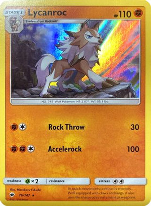 Lycanroc - 76/147 (Water Web Holo) 76 - Miscellaneous Cards & Products Holofoil
