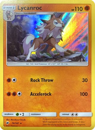 Lycanroc - 76/147 (Water Web Holo) 76 - Miscellaneous Cards & Products Holofoil - Poke-Collect