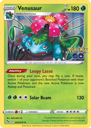 Venusaur 3/78 - Pokmon GO Reverse Holofoil - Poke-Collect