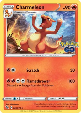 Charmeleon 9/78 - Pokemon GO Reverse Holofoil - Poke-Collect