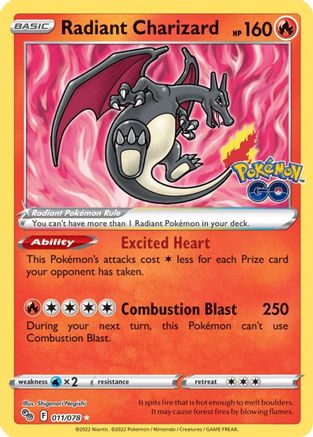 Radiant Charizard 11/78 - Pokmon GO Holofoil - Poke-Collect