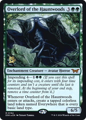 Overlord of the Hauntwoods (PRE-194) - Duskmourn: House of Horror Promos: (enchantment) Foil