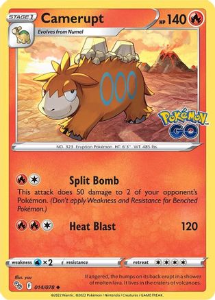Camerupt 14/78 - Pokemon GO Reverse Holofoil - Poke-Collect