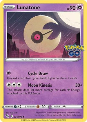 Lunatone 34/78 - Pokemon GO Reverse Holofoil