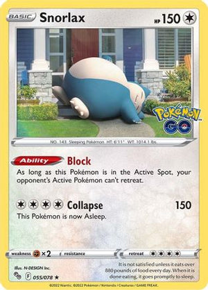 Snorlax 55/78 - Pokmon GO Reverse Holofoil - Poke-Collect