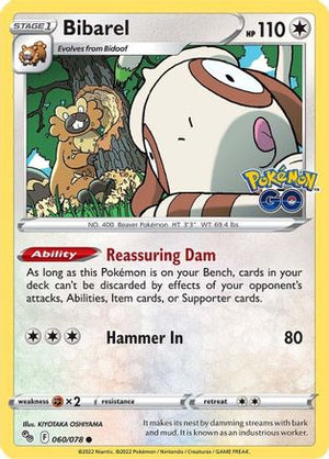 Bibarel 60/78 - Pokmon GO Reverse Holofoil - Poke-Collect