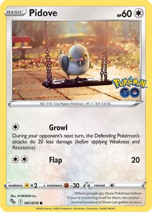 Pidove 61/78 - Pokemon GO - Poke-Collect