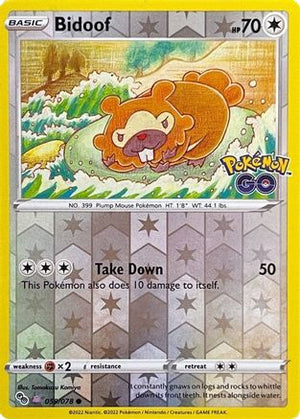 Bidoof (Peelable Ditto) 59 - Pokemon GO Reverse Holofoil - Poke-Collect