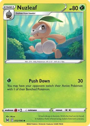 Nuzleaf 12/196 - Lost Origin Reverse Holofoil - Poke-Collect