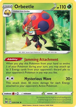 Orbeetle 20/196 - SWSH11 Lost Origin Holofoil - Poke-Collect