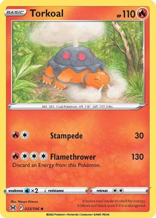 Torkoal 23/196 - Lost Origin Reverse Holofoil - Poke-Collect