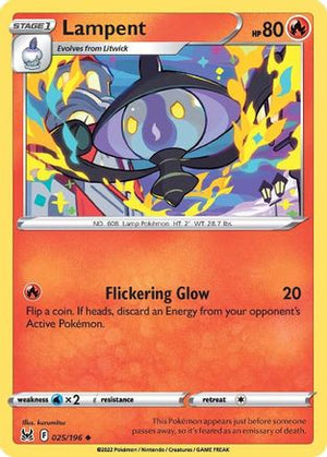 Lampent 25/196 - SWSH11 Lost Origin Reverse Holofoil - Poke-Collect